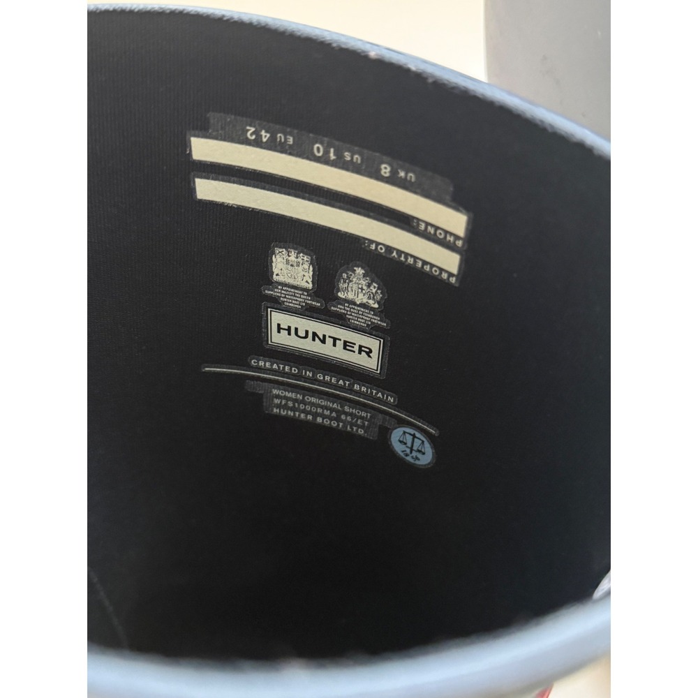 Hunter Women Original Short Matte Black Rain Boots WFS1000RMA Size US 10 UK 8 - Picture 2 of 11